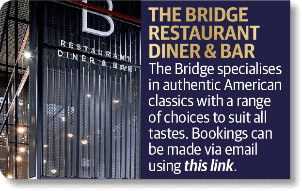 The Bridge specialises in authentic American classics with a range of choices to suit all tastes.